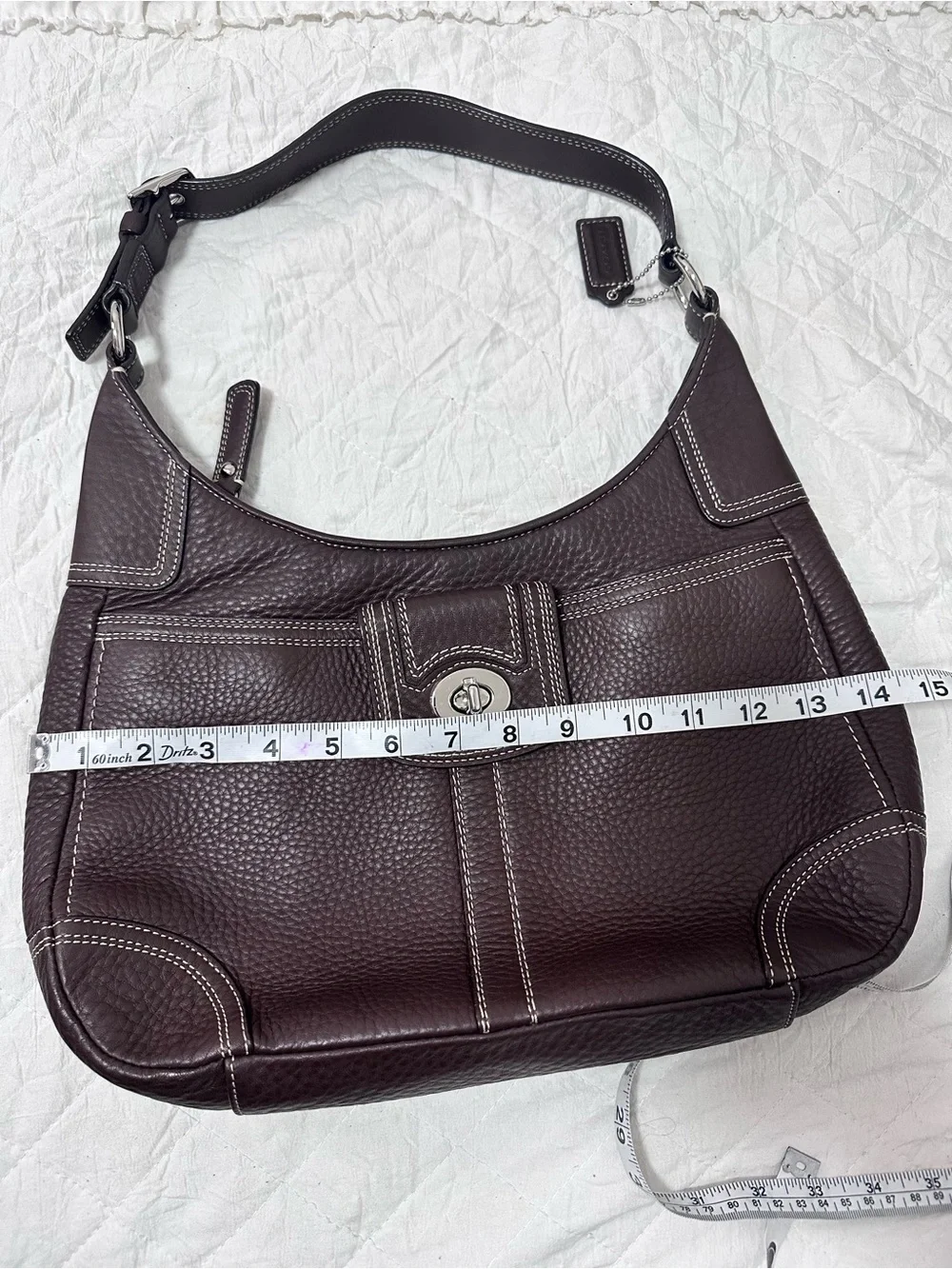 COACH Y2K black soho hamilton pebbled leather hobo purse f13956